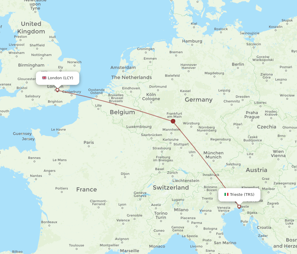 LCY-TRS flight routes