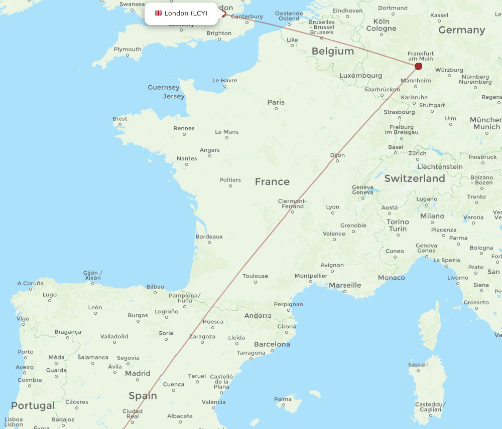 LCY-XRY flight routes