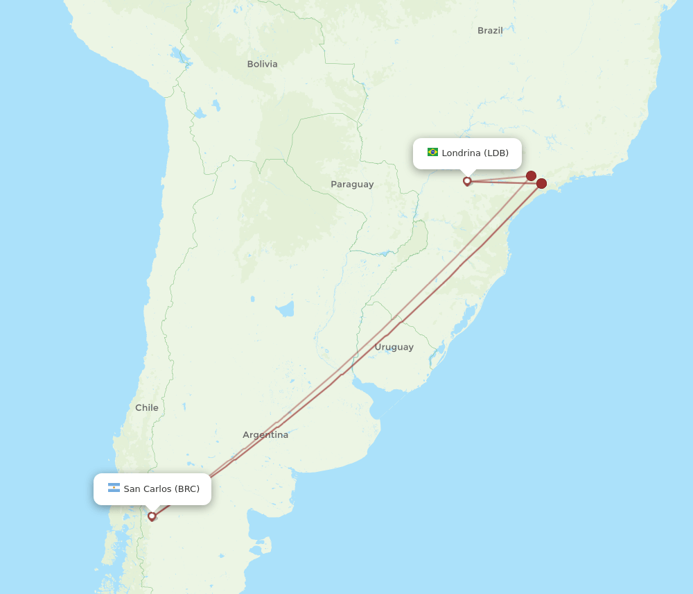 LDB-BRC flight routes