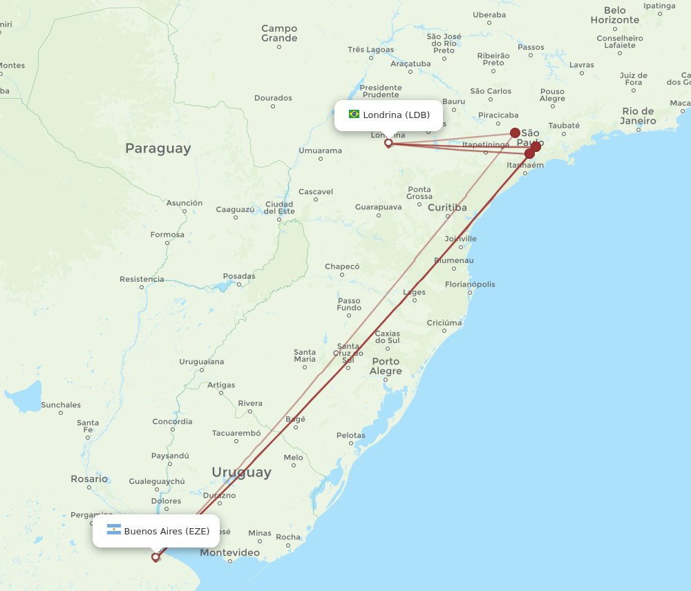 LDB-EZE flight routes
