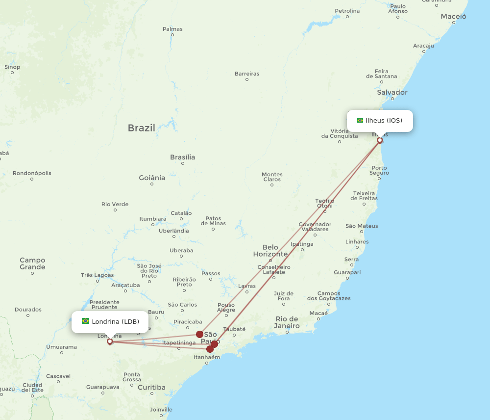 LDB-IOS flight routes