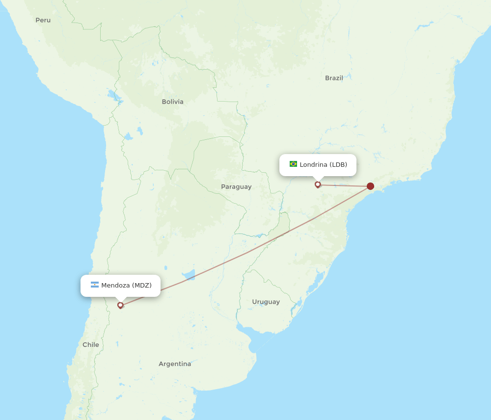 LDB-MDZ flight routes