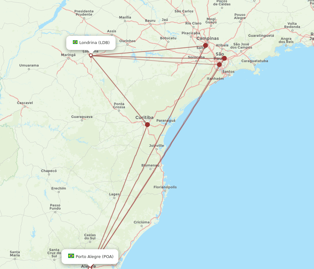 LDB-POA flight routes