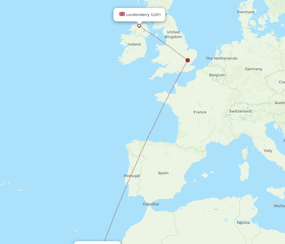 LDY-ACE flight routes
