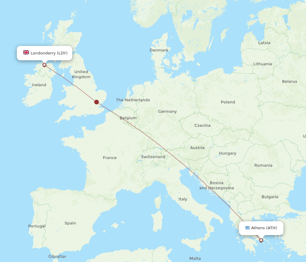 LDY-ATH flight routes