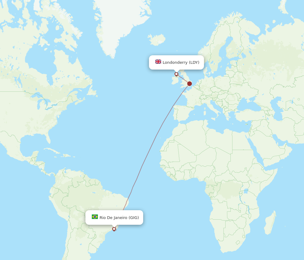 LDY-GIG flight routes