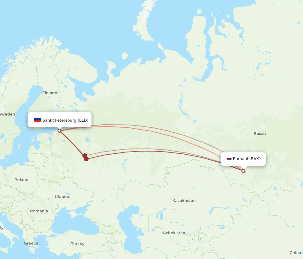 LED-BAX flight routes