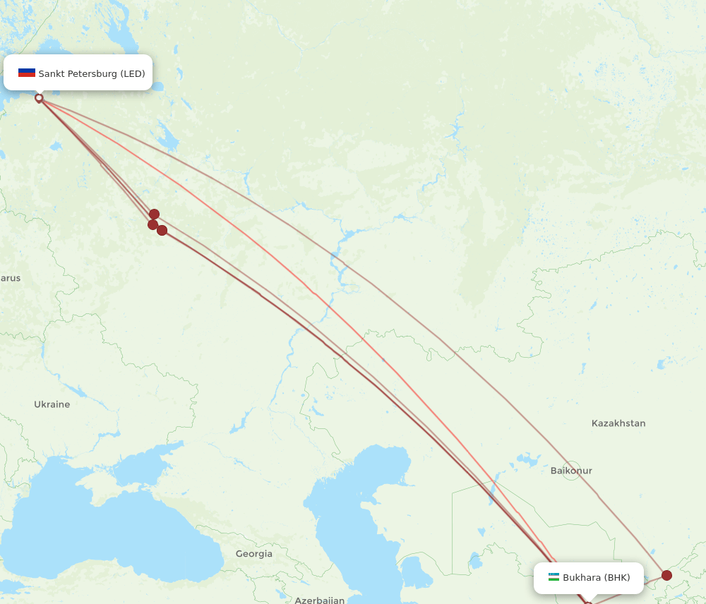 LED-BHK flight routes