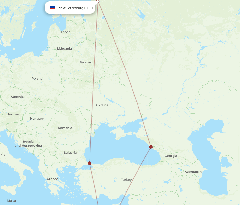 LED to CAI flights and routes map