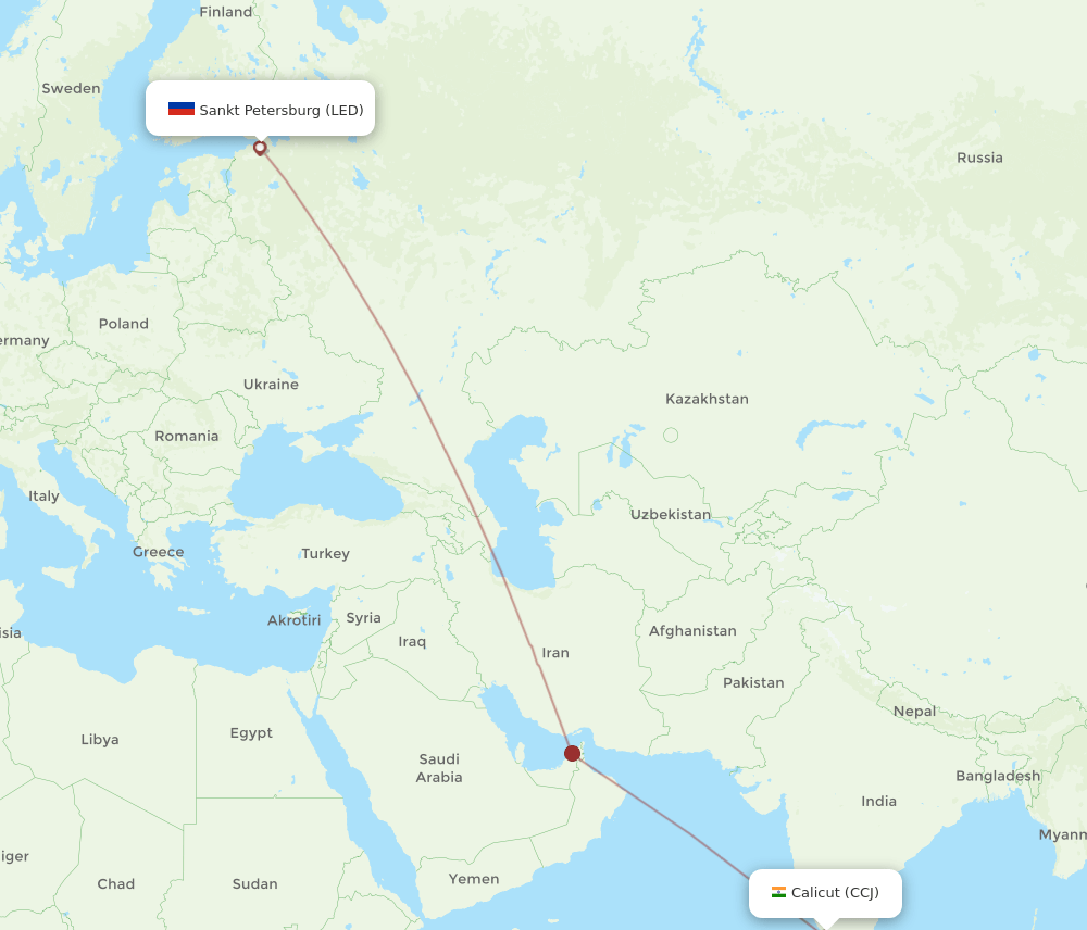LED-CCJ flight routes