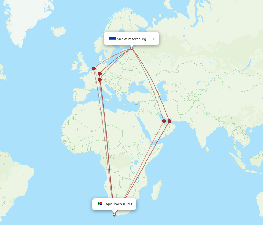 LED-CPT flight routes
