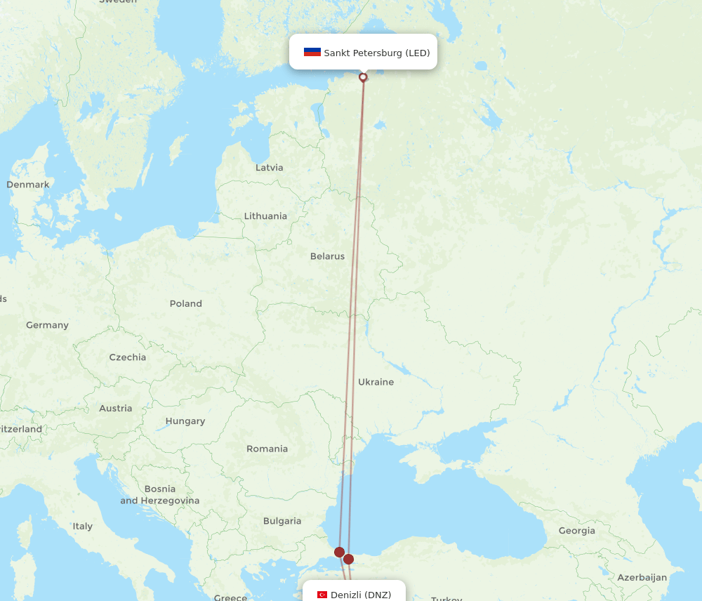 LED-DNZ flight routes
