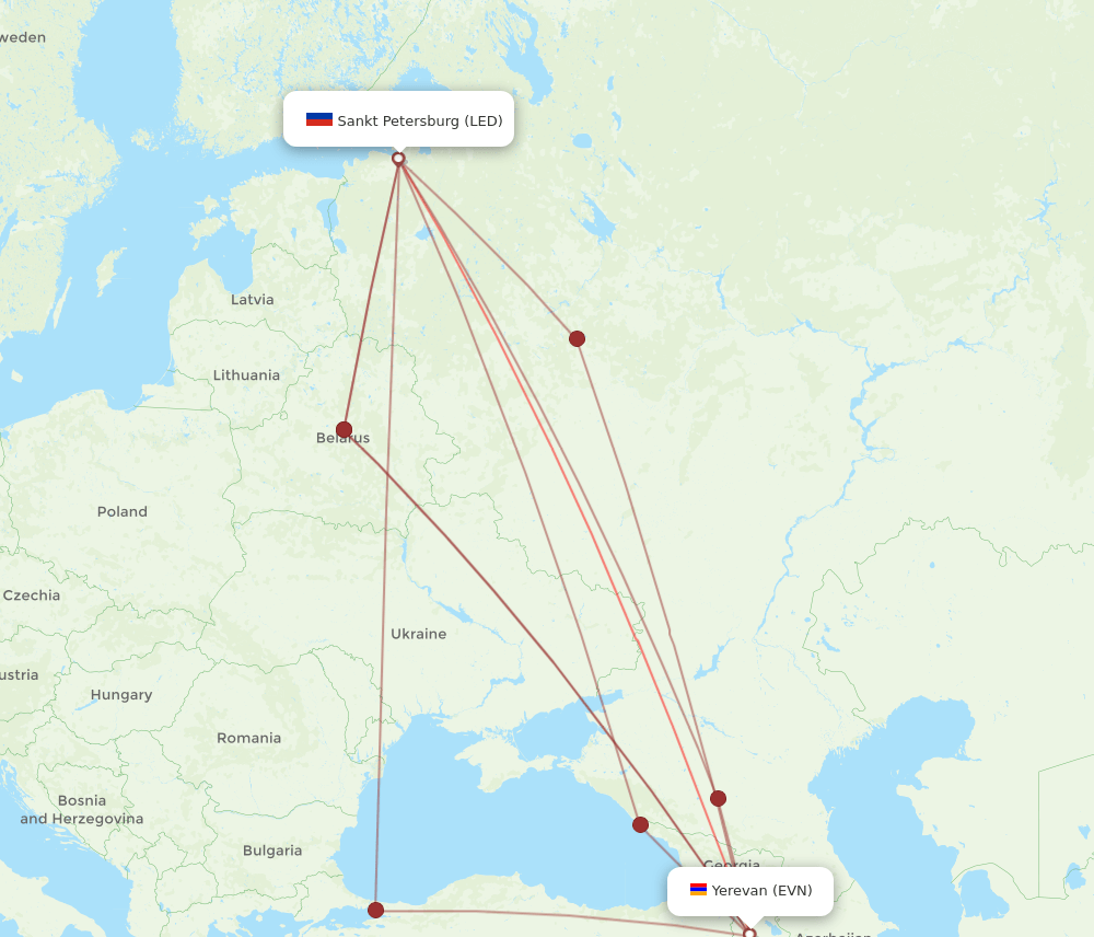 LED-EVN flight routes