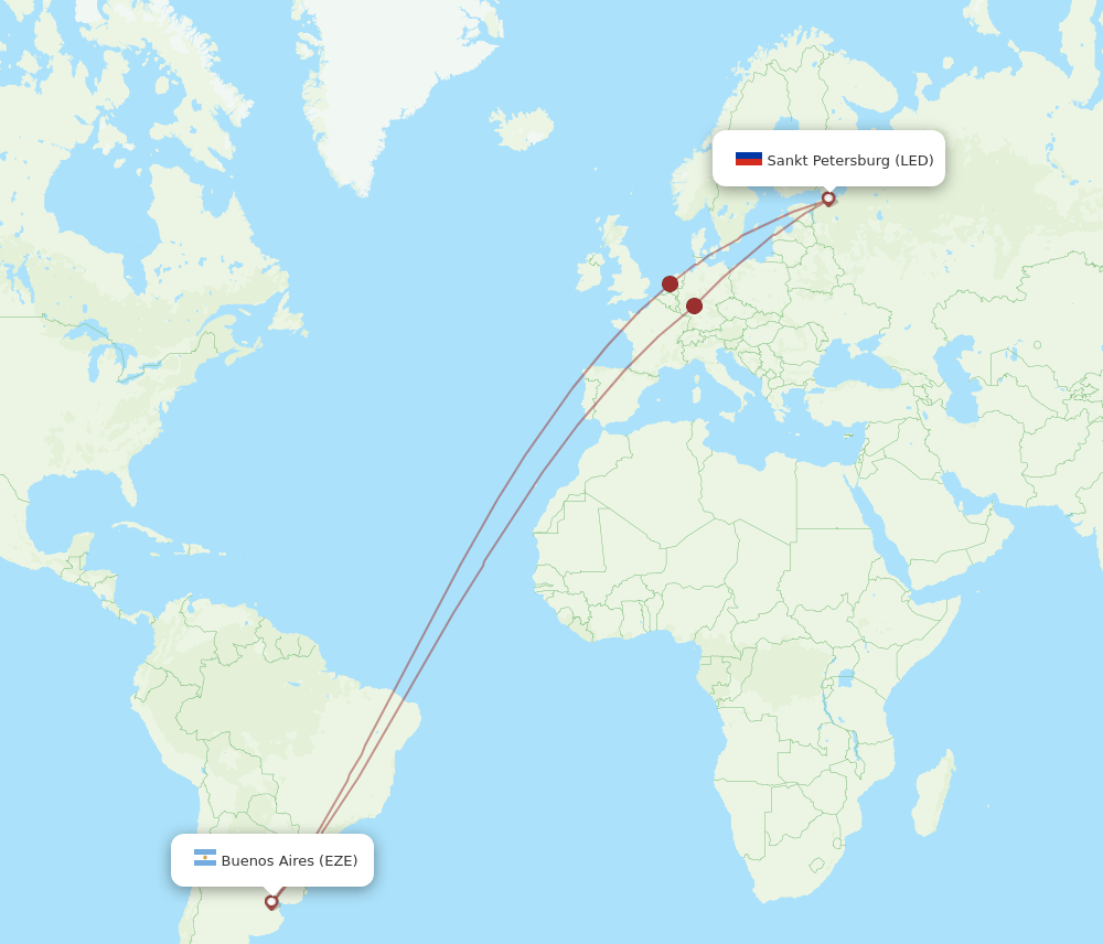 LED-EZE flight routes