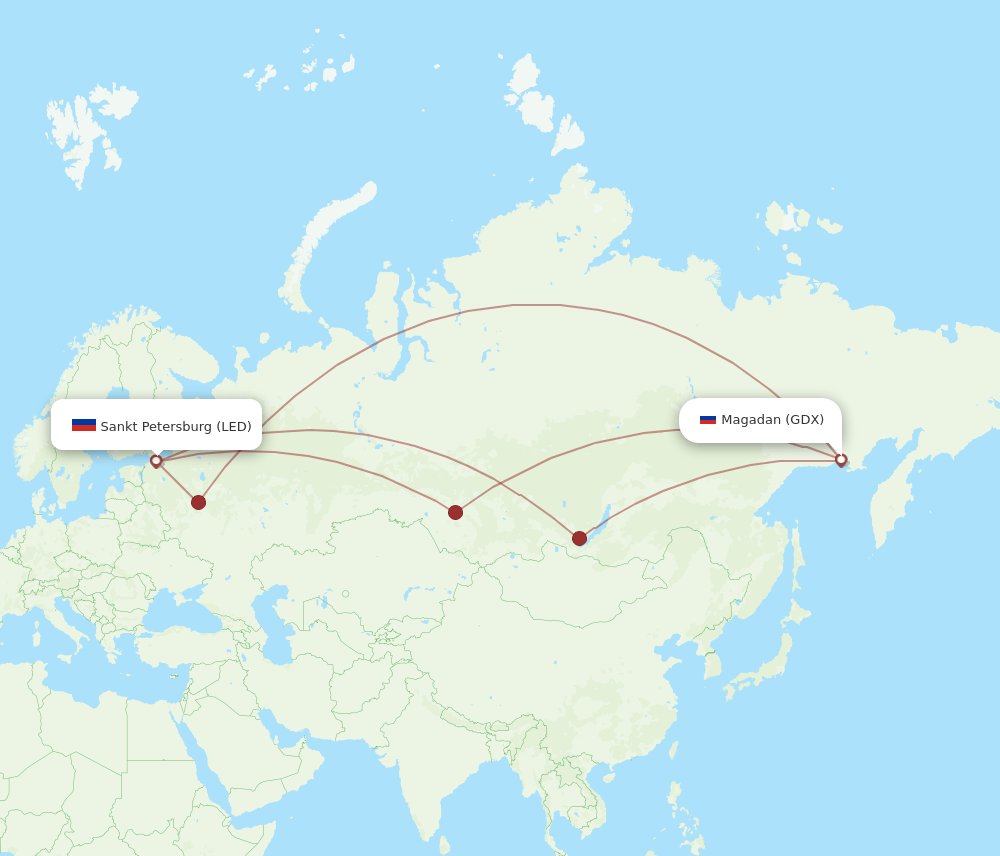 LED-GDX flight routes