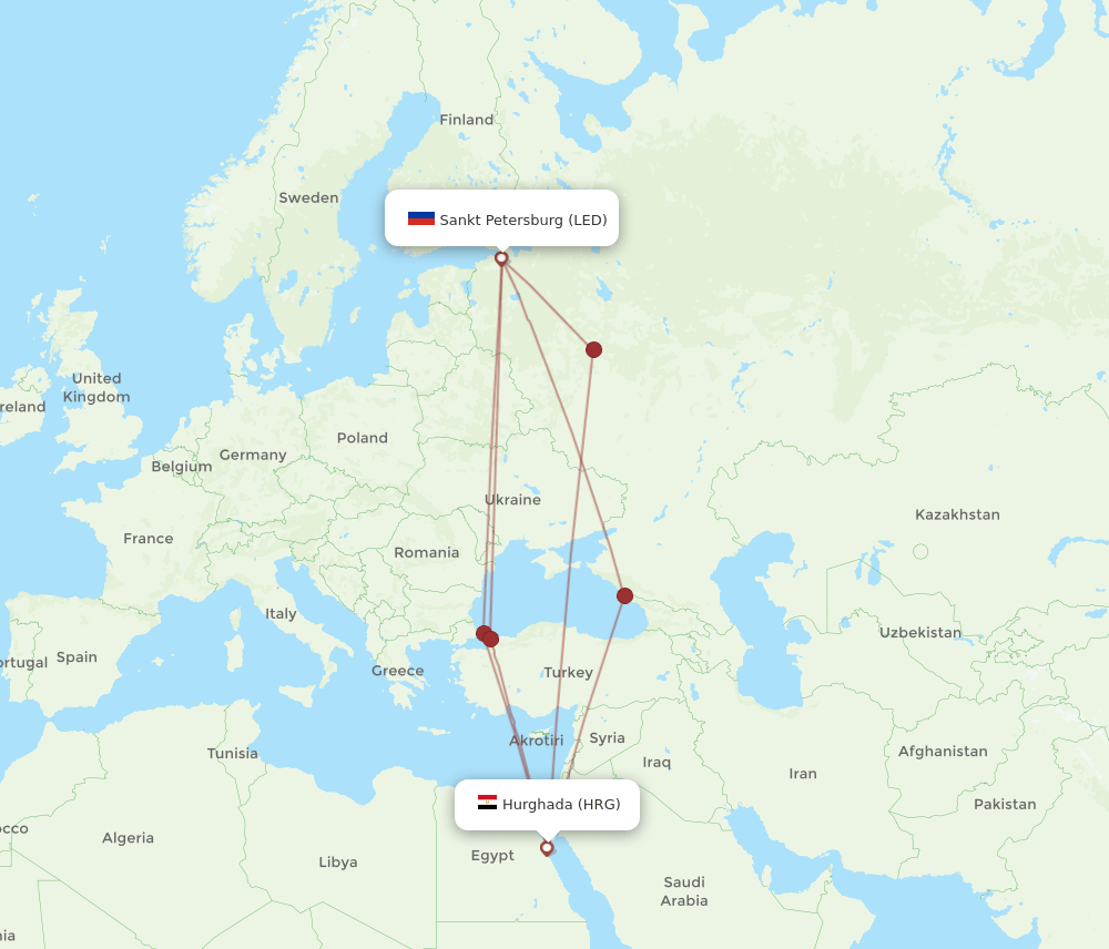 LED-HRG flight routes