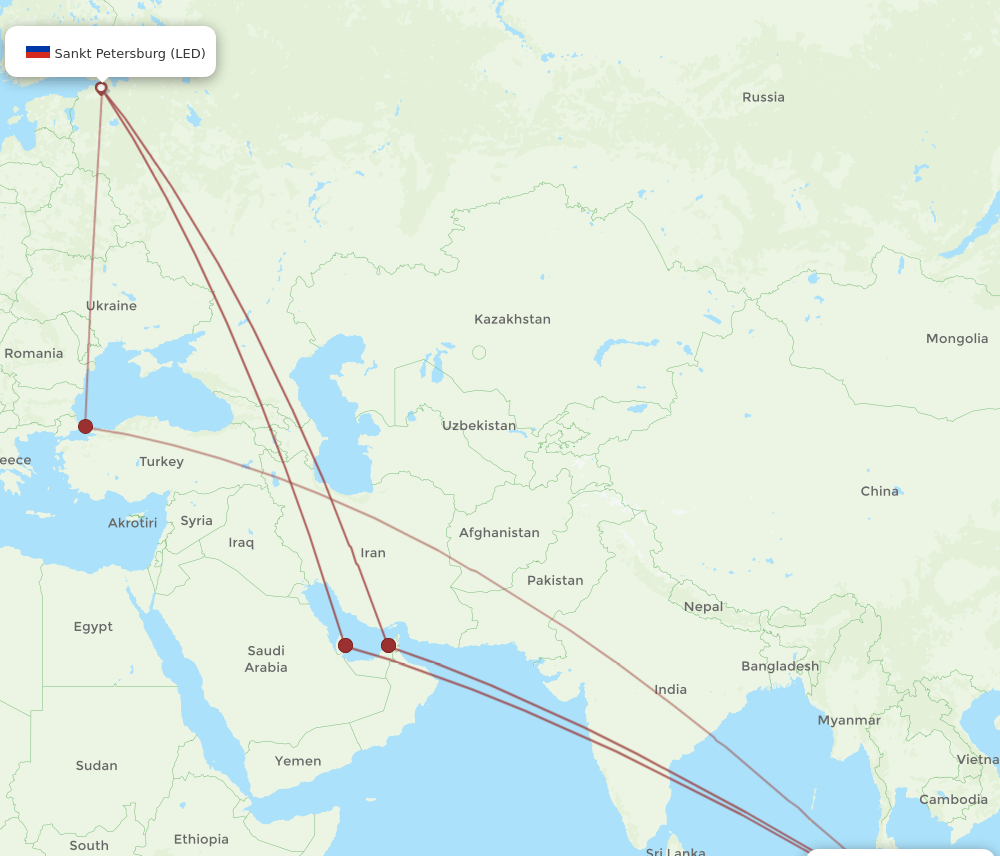 LED-KUL flight routes