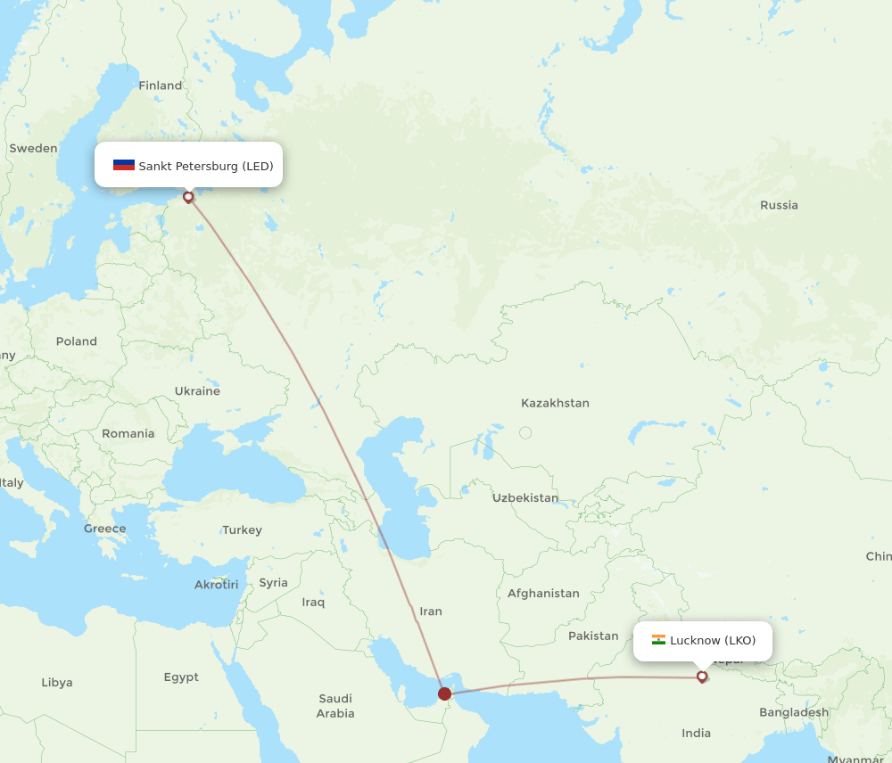 LED-LKO flight routes