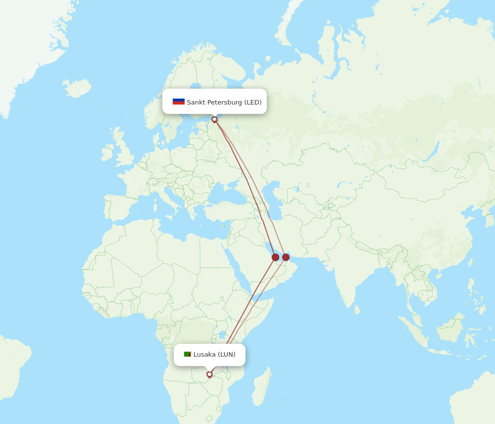 LED-LUN flight routes