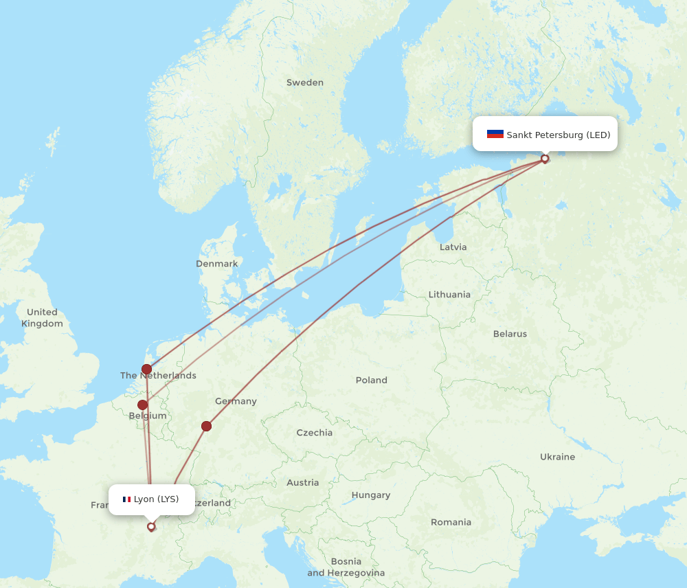 LED-LYS flight routes