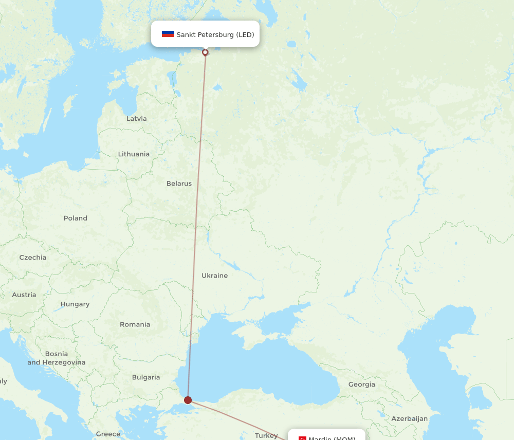 LED to MQM flights and routes map