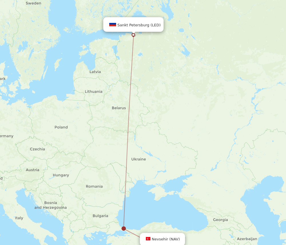 LED-NAV flight routes