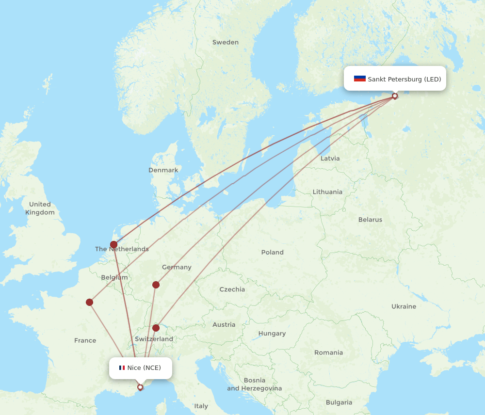 LED-NCE flight routes