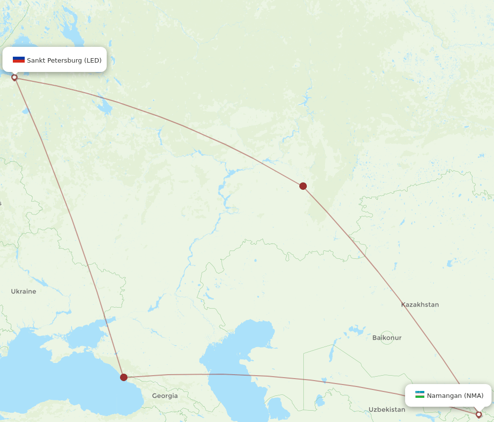 LED-NMA flight routes