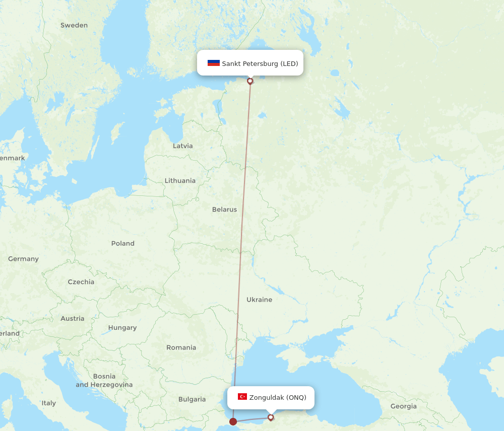 LED to ONQ flights and routes map