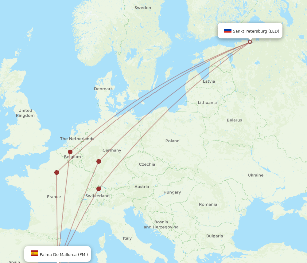 LED-PMI flight routes