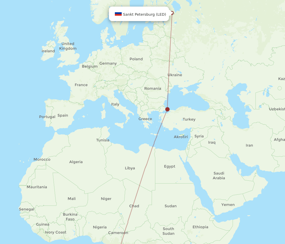 LED-PNR flight routes