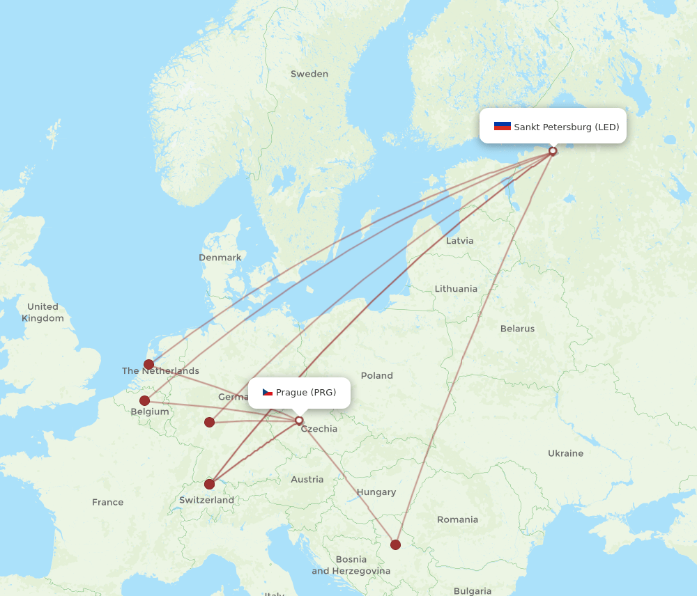 LED-PRG flight routes