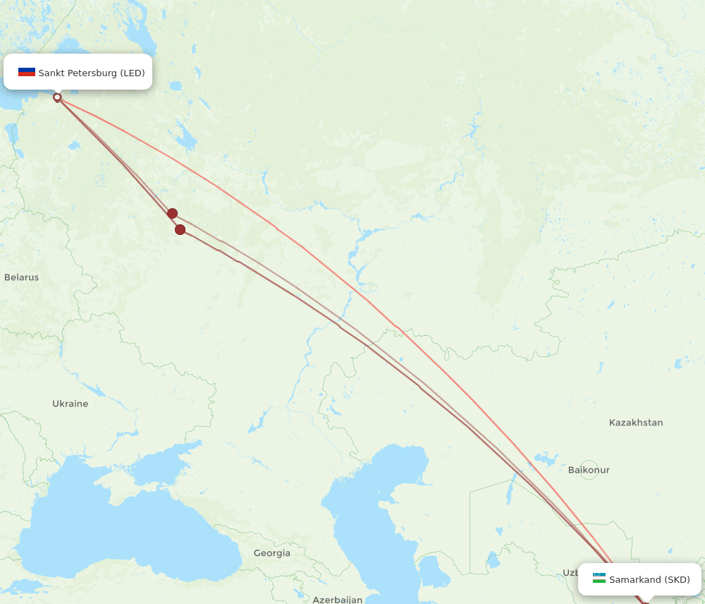 LED-SKD flight routes