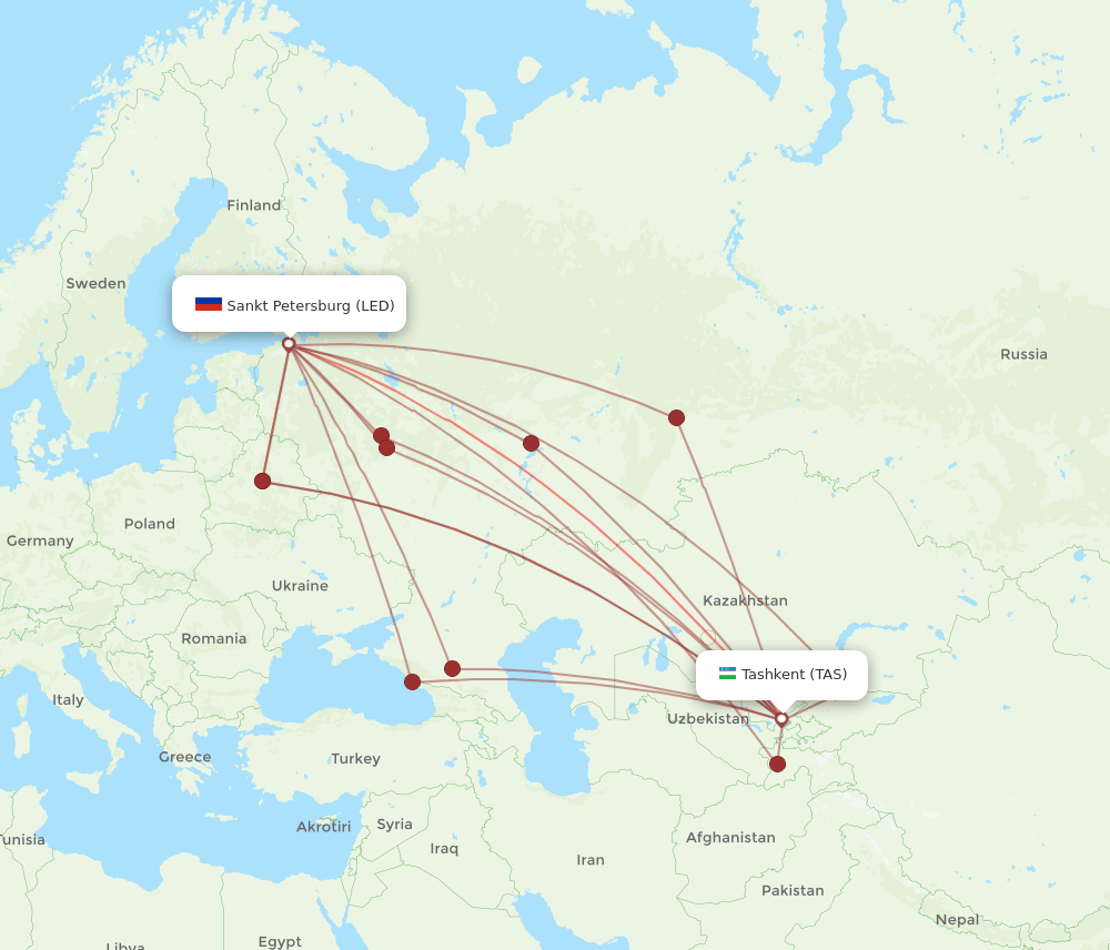 LED-TAS flight routes