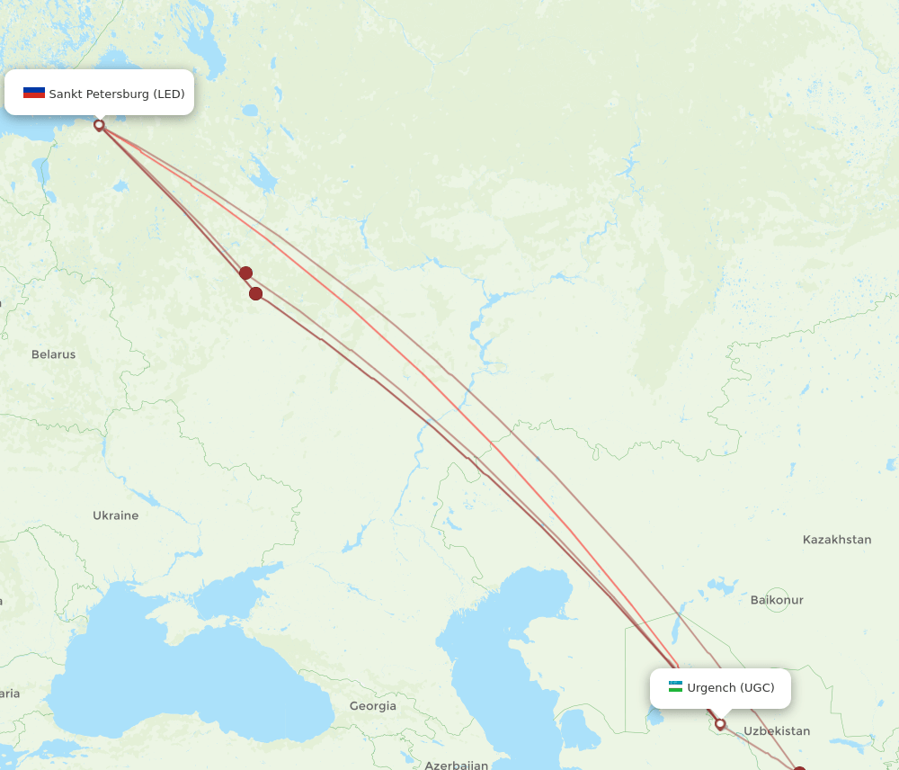 LED-UGC flight routes