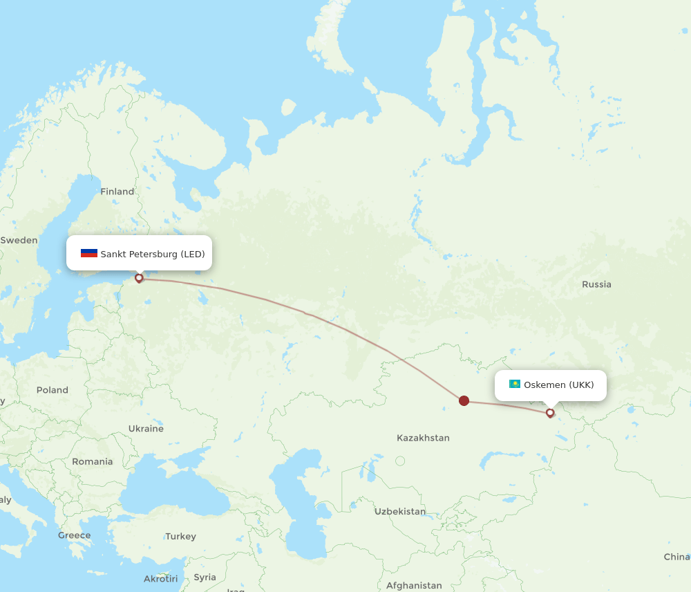 LED-UKK flight routes