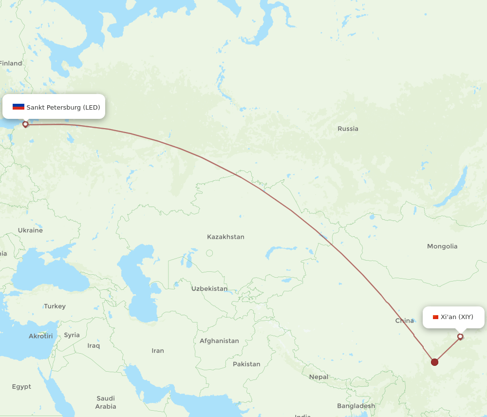 LED-XIY flight routes