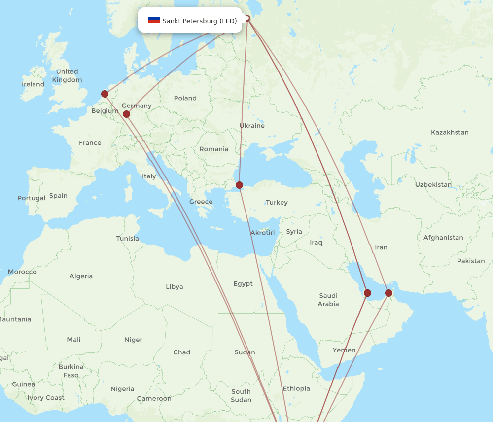 LED-ZNZ flight routes