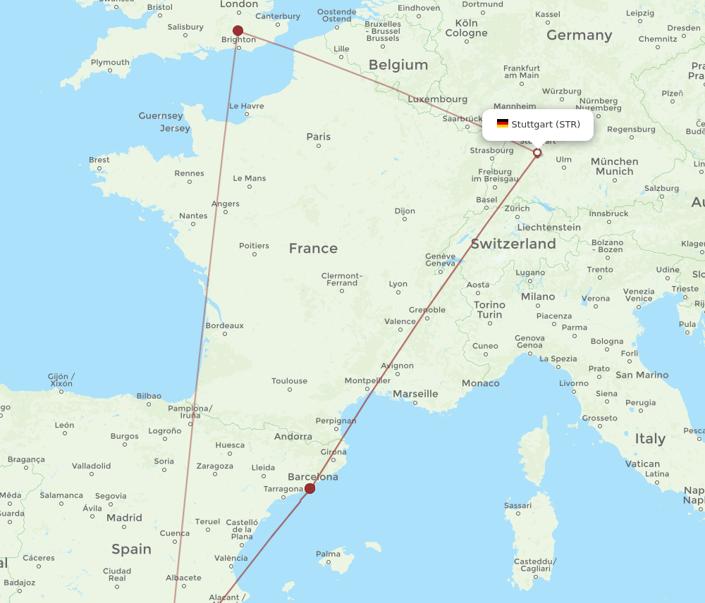 LEI-STR flight routes
