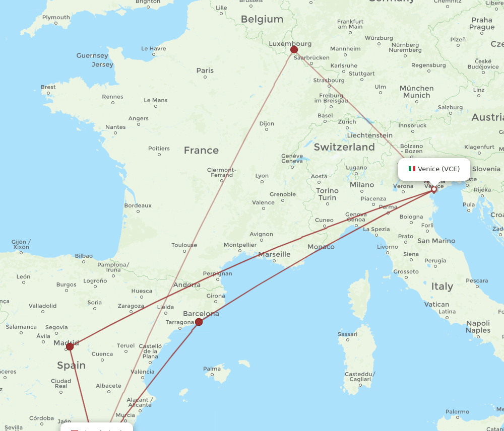 LEI-VCE flight routes