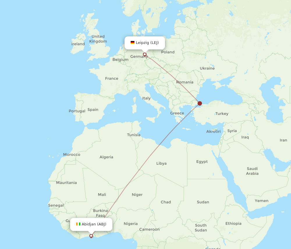LEJ-ABJ flight routes