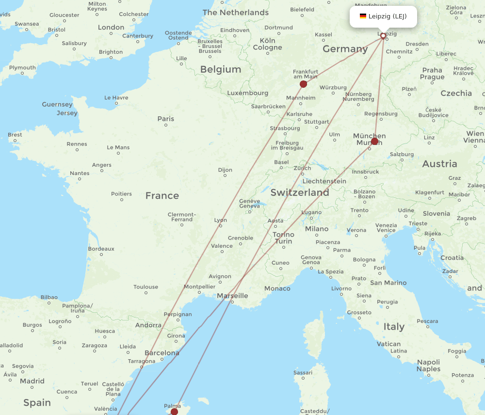 LEJ-ALC flight routes