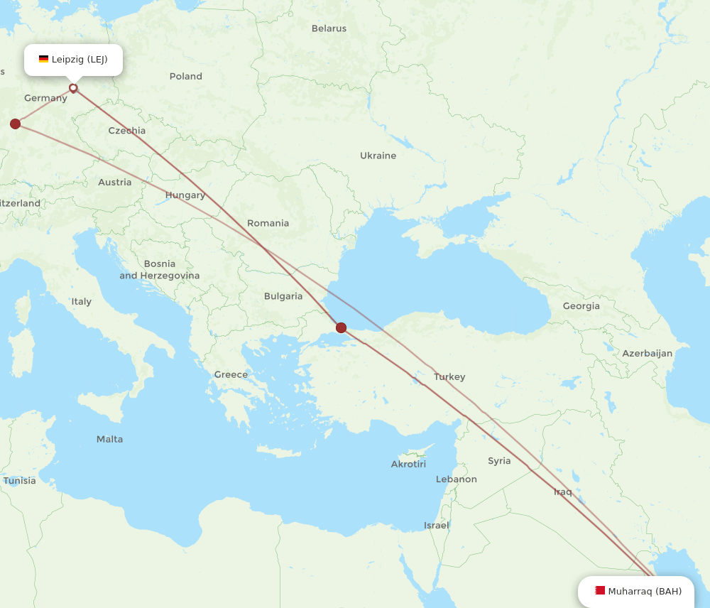 LEJ-BAH flight routes