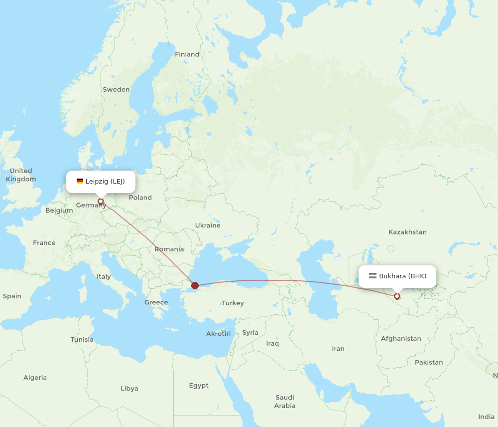 LEJ to BHK flights and routes map