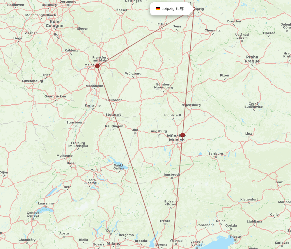 LEJ to BLQ flights and routes map