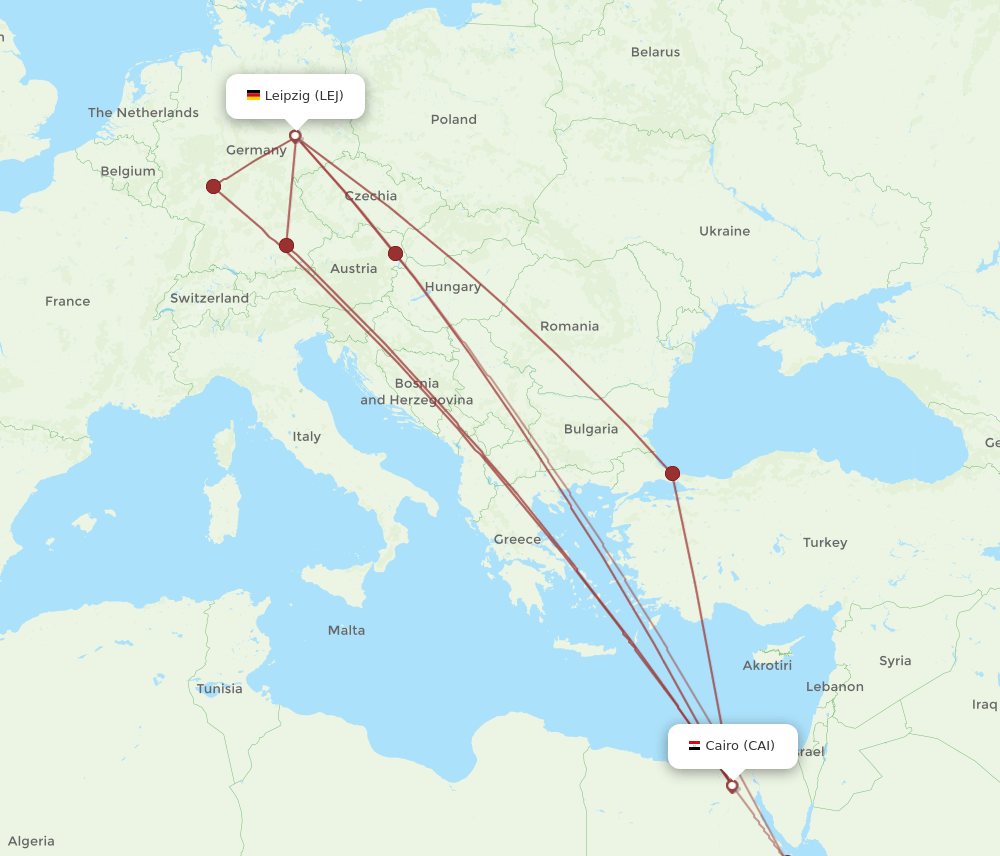 LEJ-CAI flight routes