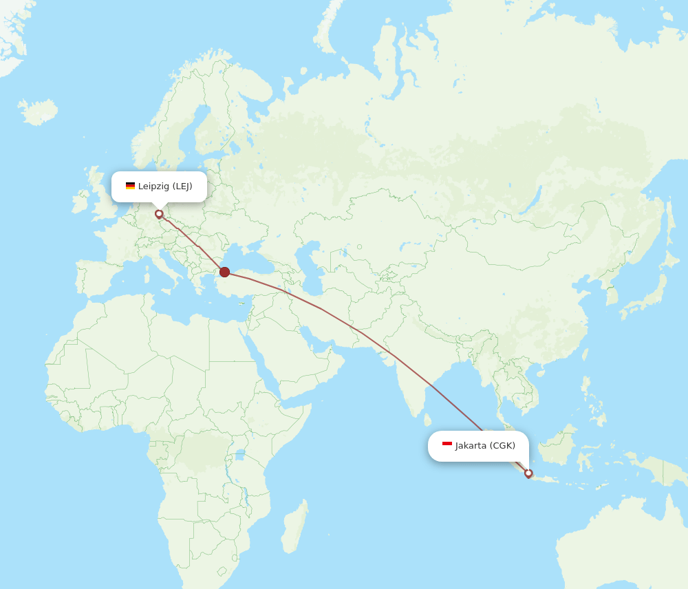 LEJ-CGK flight routes
