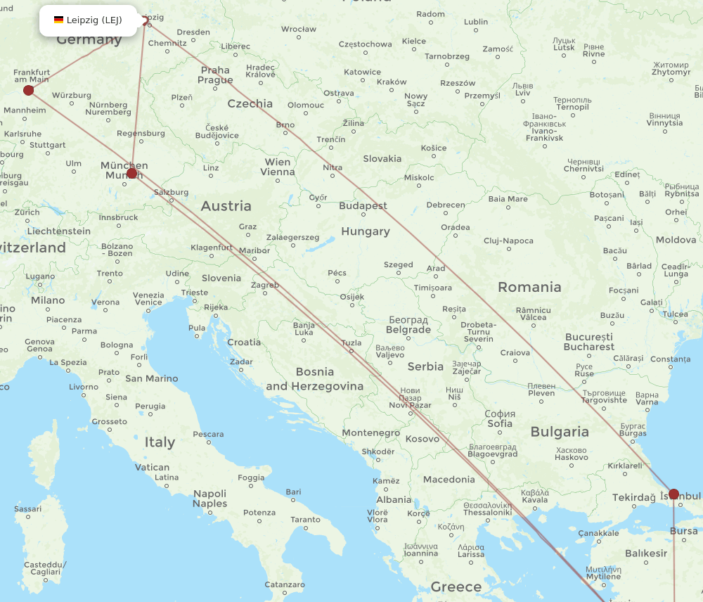 LEJ-DLM flight routes