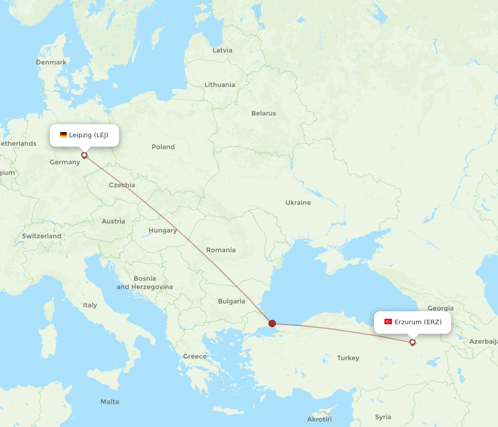 LEJ-ERZ flight routes