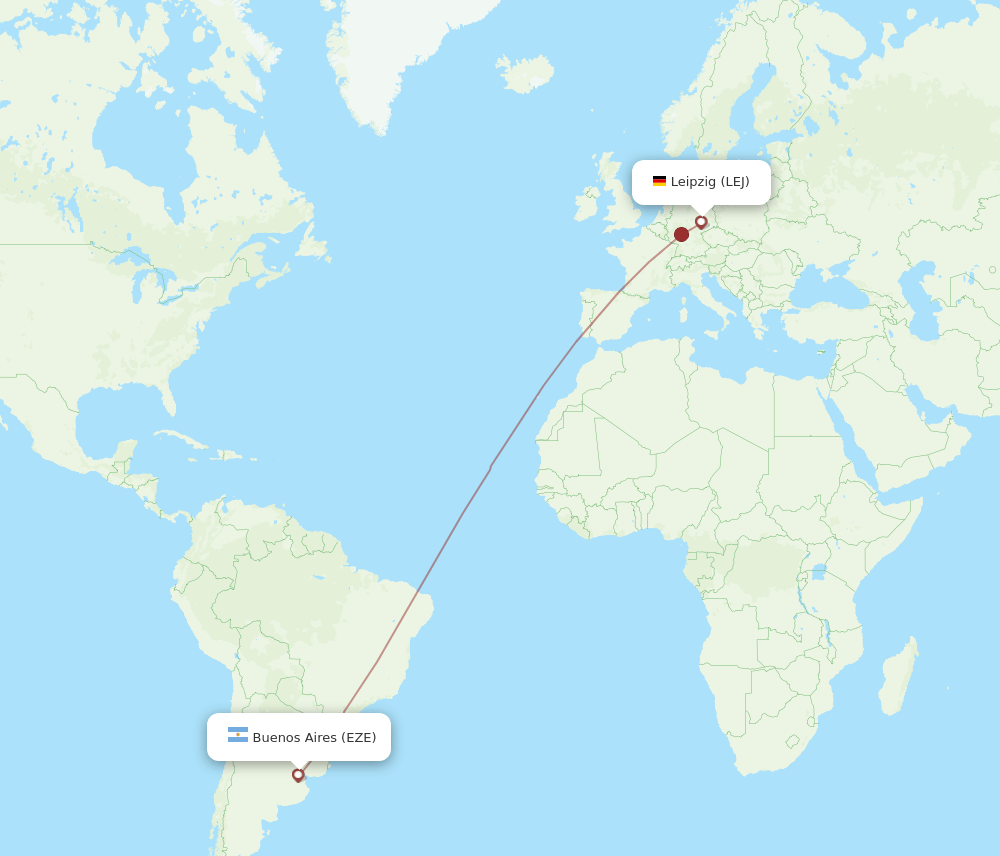 LEJ-EZE flight routes